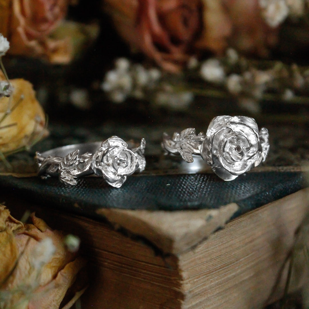 Anillo Rosa pequeña Plata