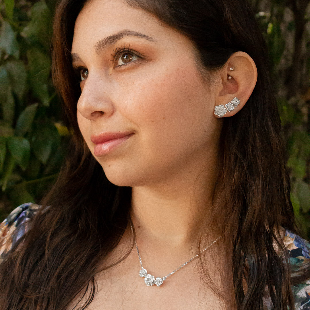Aros Rosa mediana Plata