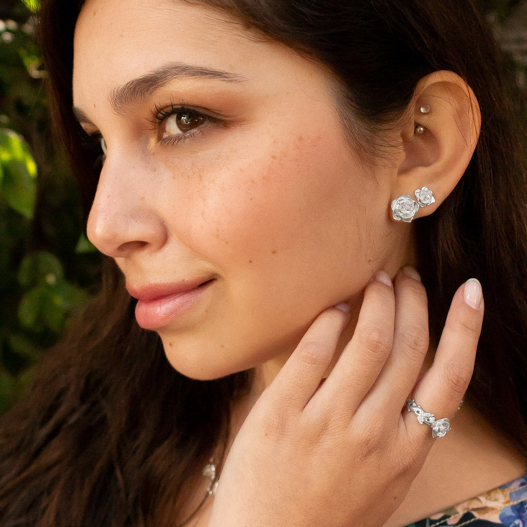 Anillo Rosa pequeña Plata