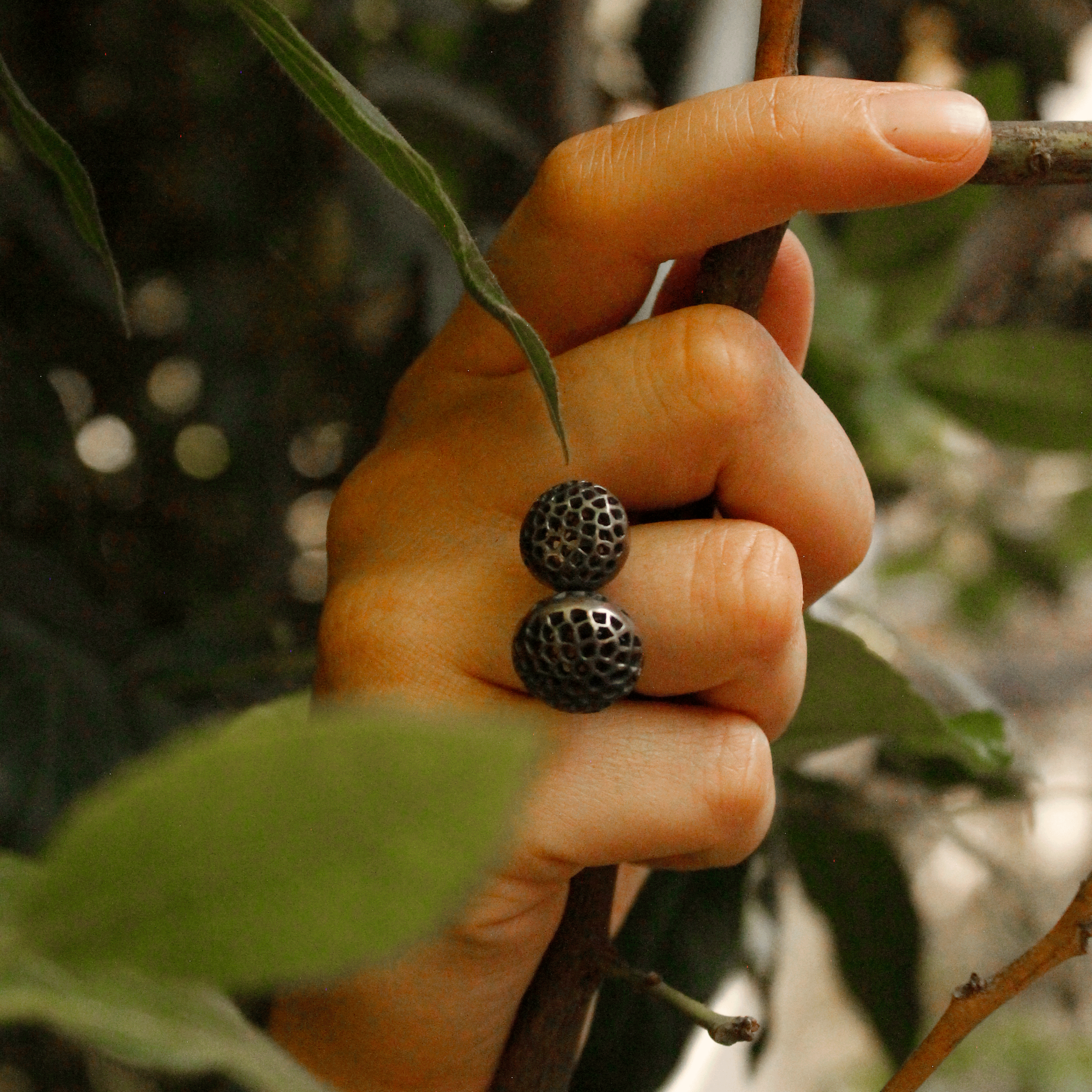 Anillo doble Digüeñe envejecido