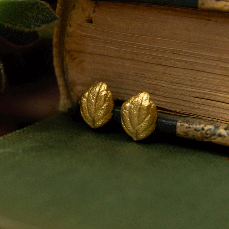 Aros hoja de suculenta mini dorada